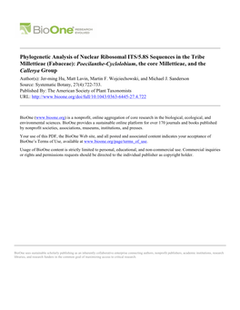 Phylogenetic Analysis of Nuclear Ribosomal ITS