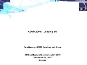 CDMA2000: Leading 3G