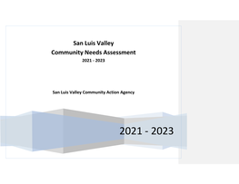 San Luis Valley Community Needs Assessment 2021 - 2023