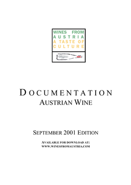 D O C U M E N T a T I O N Austrian Wine