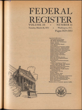 FEDERAL REGISTER VOLUME 36 • NUMBER 61 Tuesday, March 30,1971 • Washington, D.C