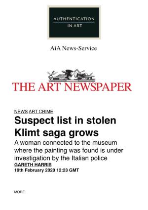 Suspect List in Stolen Klimt Saga Grows