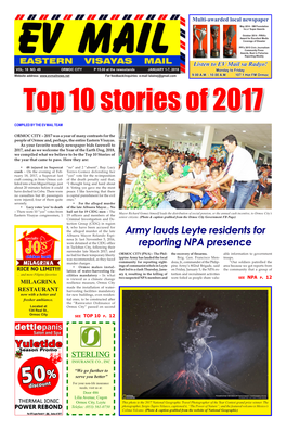 Army Lauds Leyte Residents for Reporting NPA Presence