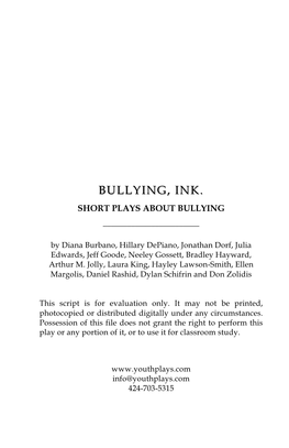 Bullying, Ink. Bullying, Ink