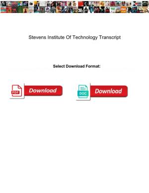 Stevens Institute of Technology Transcript