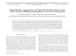 Tube Worm Riftia Pachyptila to Severe Hypoxia