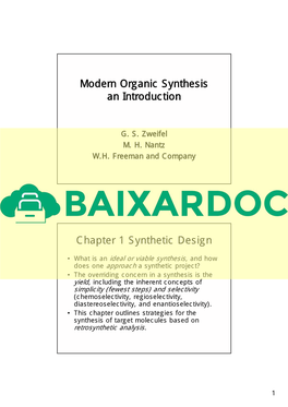 Modern Organic Synthesis an Introduction