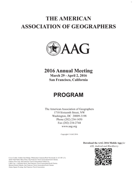 2016 AAG AM Program