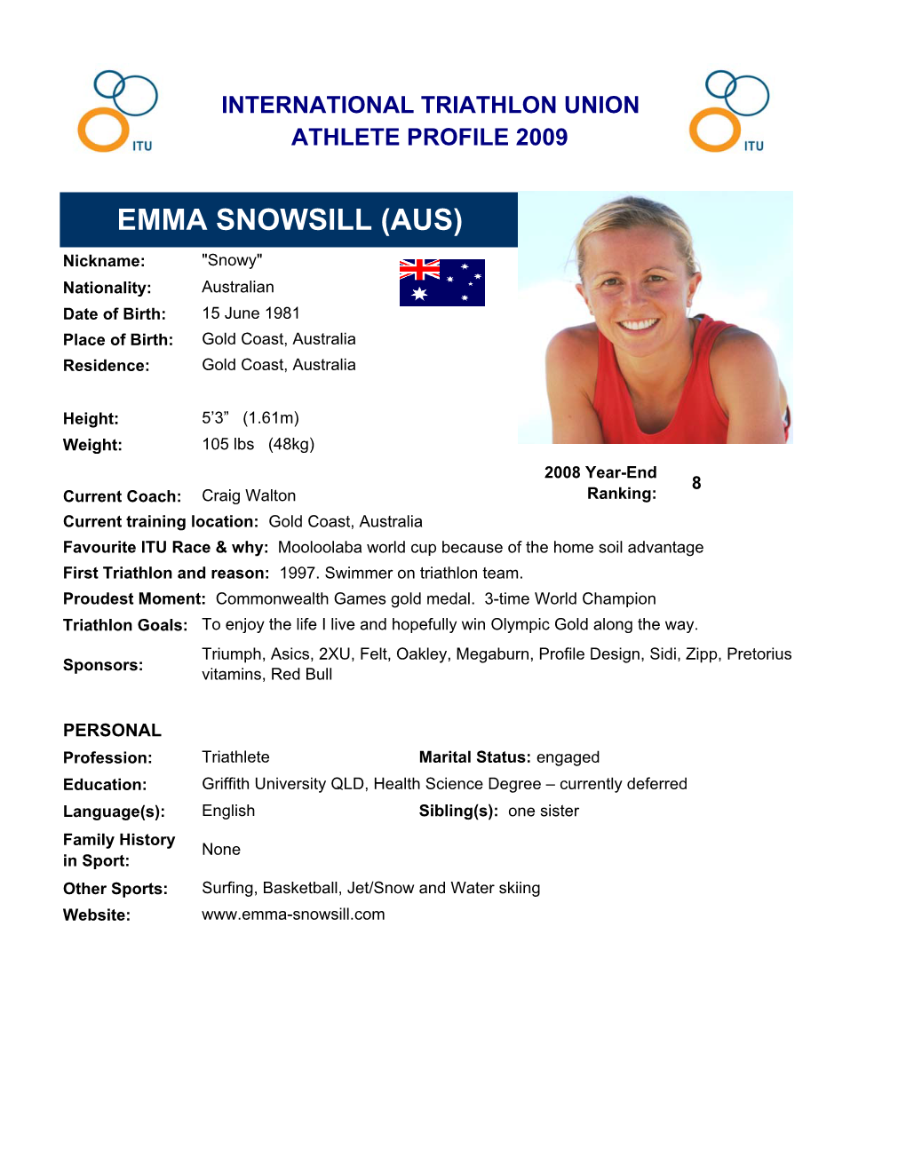 Emma Snowsill (Aus)