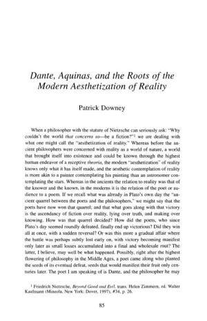 Dante, Aquinas, and the Roots of the Modern Aesthetization of Reality