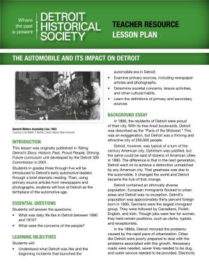 Teacher Resource Lesson Plan