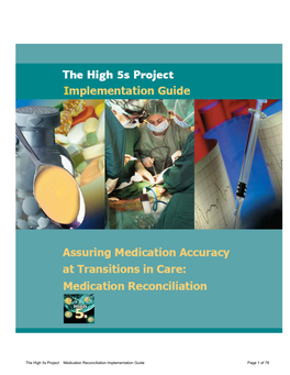 Implementation Guide. Assuring Medication Accuracy at Transitions
