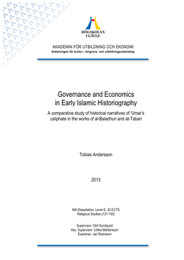 Governance and Economics in Early Islamic Historiography