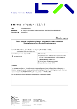 Eurex Circular 152/15