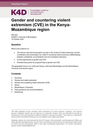 Gender and Countering Violent Extremism (CVE) in the Kenya- Mozambique Region