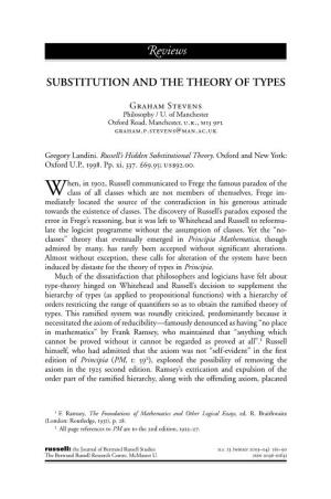 Review of Gregory Landini, Russell's Hidden Substitutional Theory