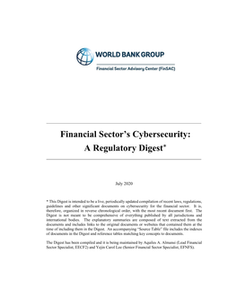 Financial Sector's Cybersecurity: a Regulatory Digest