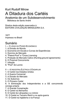 A Ditadura Dos Cartéis Anatomia De Um Subdesenvolvimento Biblioteca De Santo André
