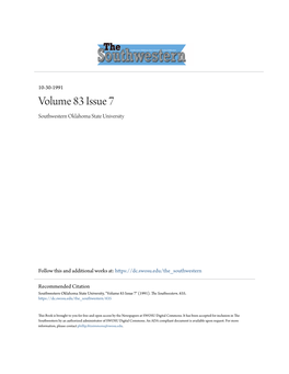 Volume 83 Issue 7 Southwestern Oklahoma State University