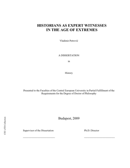 Historians As Expert Witnesses in the Age Of