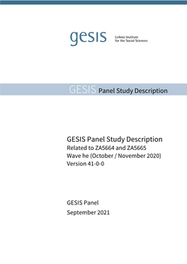 GESIS Panel Study Description
