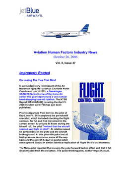 Aviation Human Factors Industry News October 26, 2006