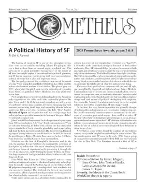 A Political History of SF 2005 Prometheus Awards, Pages 2 & 8 by Eric S