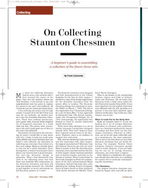 On Collecting Staunton Chessmen