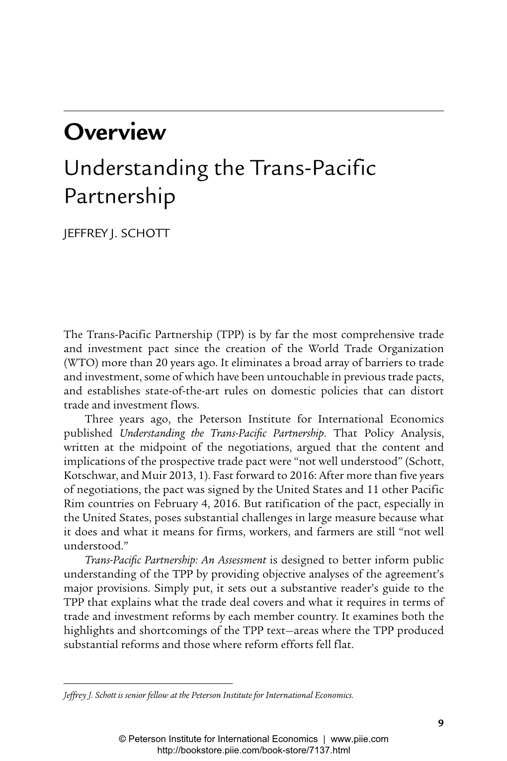 Overview: Understanding the Trans-Pacific Partnership