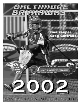 Front Cover 2002 Major League Lacrosse Team Schedules