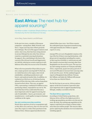 East Africa: the Next Hub for Apparel Sourcing?