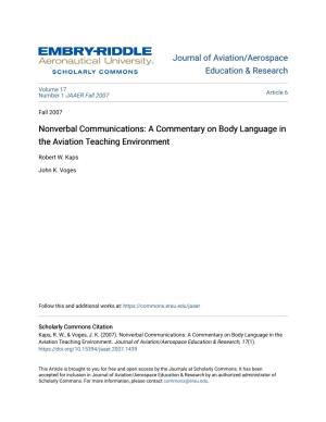 Nonverbal Communications: a Commentary on Body Language in the Aviation Teaching Environment