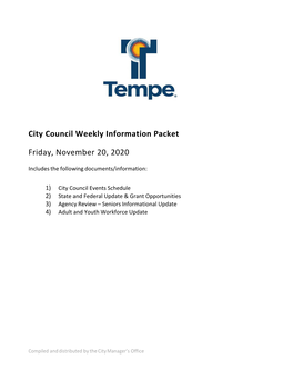City Council Weekly Information Packet Friday, November 20, 2020
