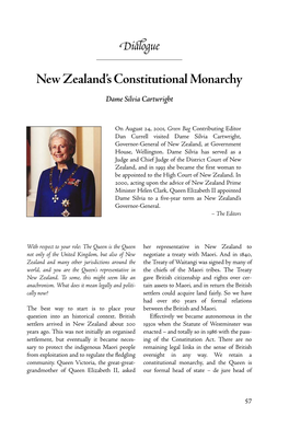 Dialogue New Zealand's Constitutional Monarchy