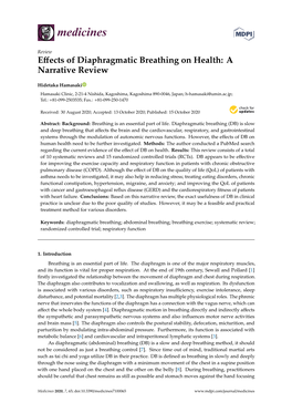 Effects of Diaphragmatic Breathing on Health: a Narrative Review