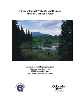 Survey of Critical Wetlands and Riparian Areas in Gunnison County