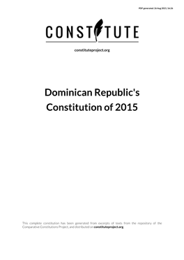 Dominican Republic's Constitution of 2015