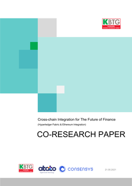Cross-Chain Integration for the Future of Finance (Hyperledger Fabric & Ethereum Integration) CO-RESEARCH PAPER