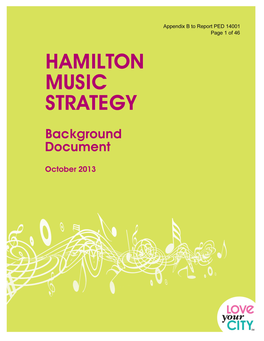 Hamilton Music Strategy Working Group Terms of Reference and Members