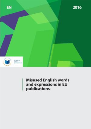 Misused English Words and Expressions in EU Publications EN