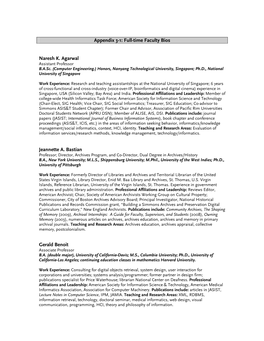 Appendix 3-1 / Full-Time Faculty Bios