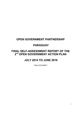 Open Government Action Plan July 2014 to June 2016
