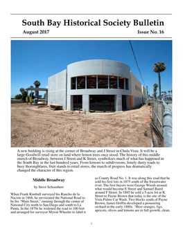 South Bay Historical Society Bulletin August 2017 Issue No