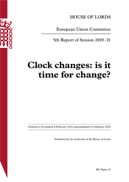 Clock Changes: Is It Time for Change?