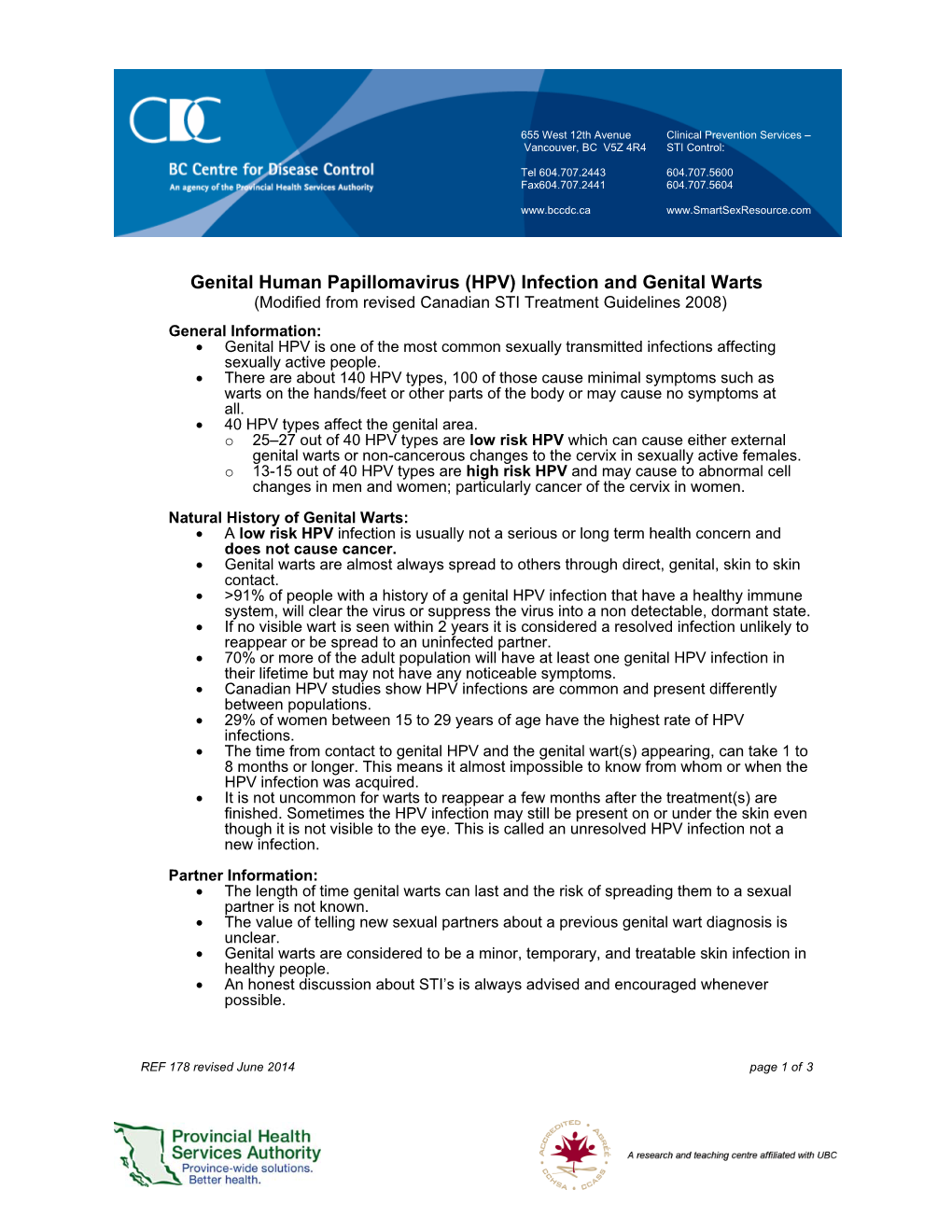 Hpv Infection And Genital Warts Modified From Revised Canadian Sti