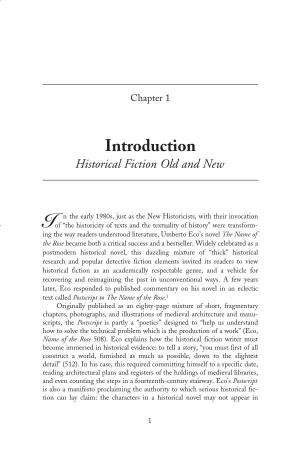 Introduction Historical Fiction Old and New