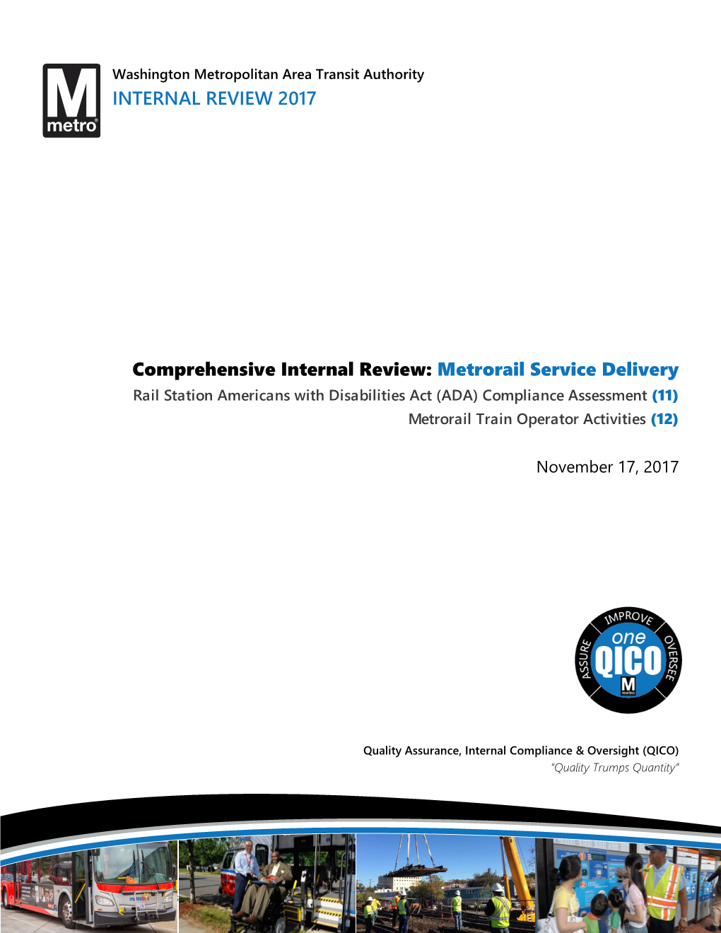 Metrorail Service Delivery Rail Station Americans with Disabilities Act (ADA) Compliance Assessment (11) Metrorail Train Operator Activities (12)