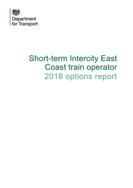 Short-Term Intercity East Coast Train Operator: 2018 Options Report