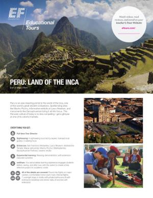 PERU: LAND of the INCA 9 Or 11 Days | Peru