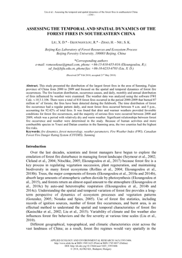 Assessing the Temporal and Spatial Dynamics of the Forest Fires in Southeastern China - 3393